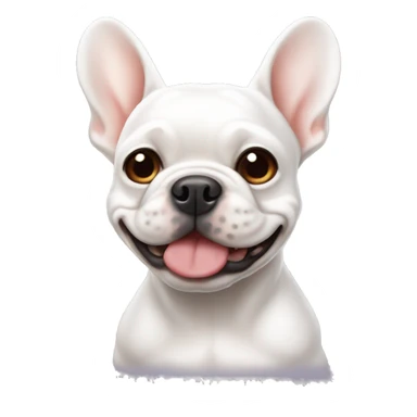 White Frenchie ￼ sticker