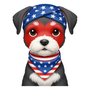 4th of July with a black and white schnauzer puppy sticker