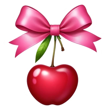 Cherry with a pink bow on top  sticker