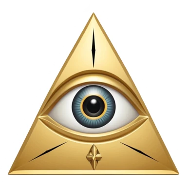 Equilateral triangle with eye in center with hidden Templar cross in pupil sticker