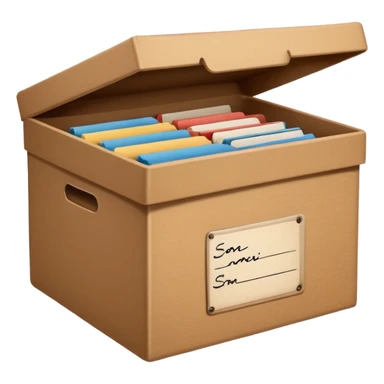 file storage box with label sticker