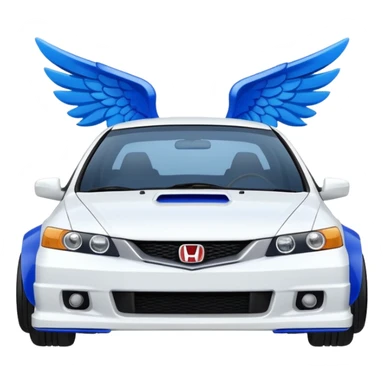 8th gen honda si white with blue wing sticker