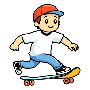 Man delivers package on skateboard  sticker