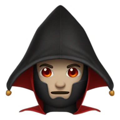 tete marchmalo sous capuche noir avec corne de diable rouge sticker