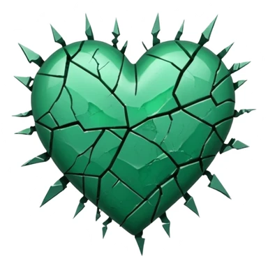 violent green broken heart sticker