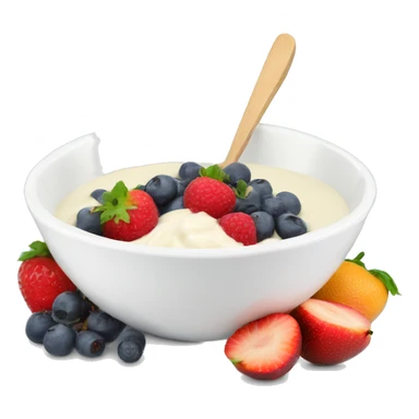Yoghurt bowl with fruit sticker