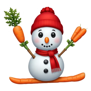 Snowman skiing sticker