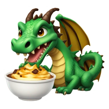 dragon eating brown pudding  sticker