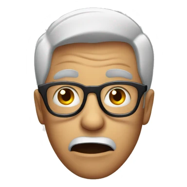 A scared guy wearing glasses sticker