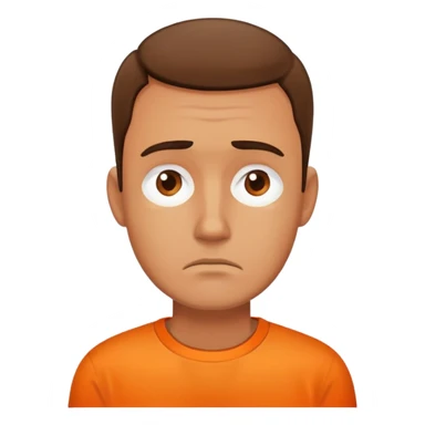 Sad man wearing orange shirt  sticker