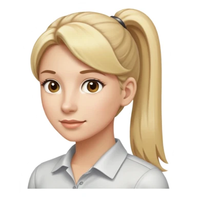 Professional woman with blonde hair in a ponytail and light brown eyes sticker