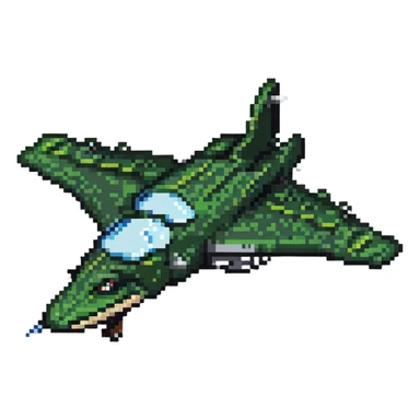 Futuristic crocodile jet fighter sticker