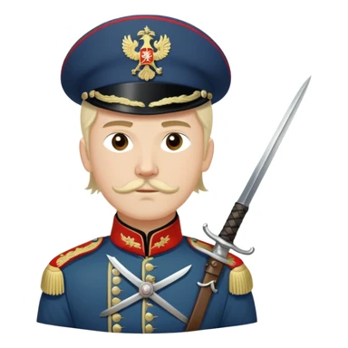 White Army Cossack cavalry soldier with traditional uniform and sabre from 1920s Russian Civil War sticker