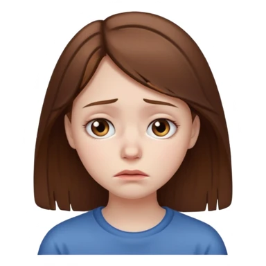 Sad brown hair girl sticker