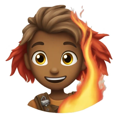 Fireheart wit rembow  sticker