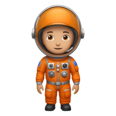 Engineer in an orange astronaut suit sticker