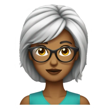 MULHER CABELO LISO oculos sticker