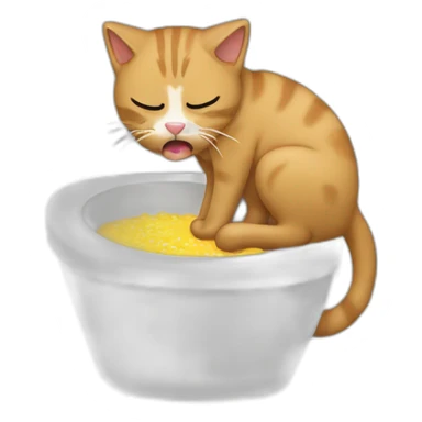 Cat vomiting sticker