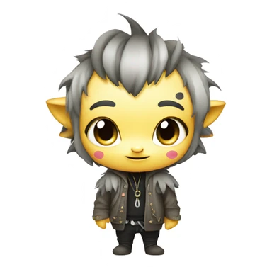 an edgy cute kawaii vernid-fionbri with splash patterns full body sticker