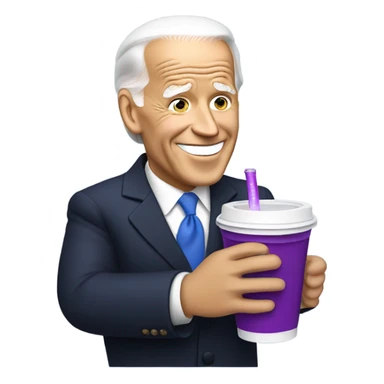 biden with grape soda white cup sticker