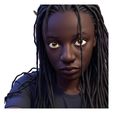 dark-skinned male with dreadlocks sticker