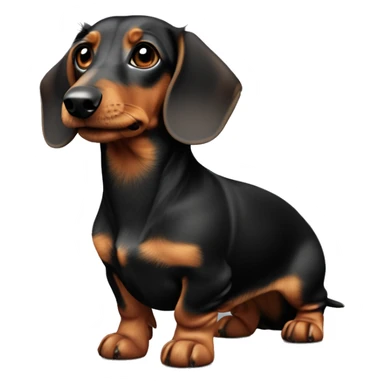 black light brown wire-haired dachshund from the front sticker