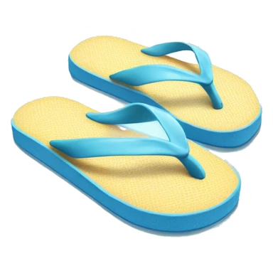Realistic light blue pair of summer flip flops isolated. sticker