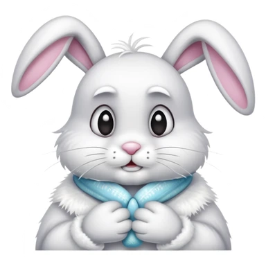 Cold Easter Bunny shivering sticker