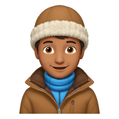 indian guy wearing a winter hat and winter jacket sticker