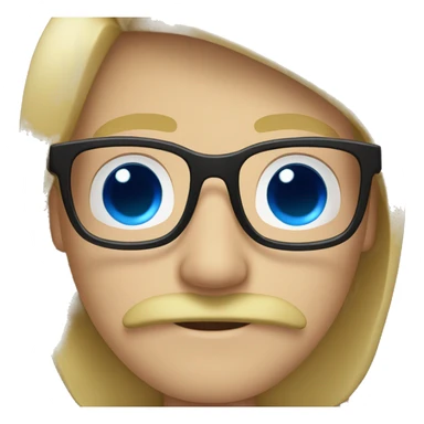 Blond, moustache, glasses and blue eyes sticker