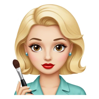 blonde makeup artist, 1950's sticker