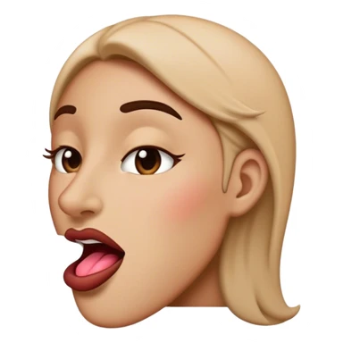 emoji side profile big nose point tale big lips dark blush sticker