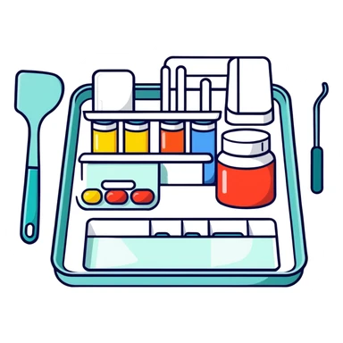 Pharmacy Counting tray, pills, spatula  sticker