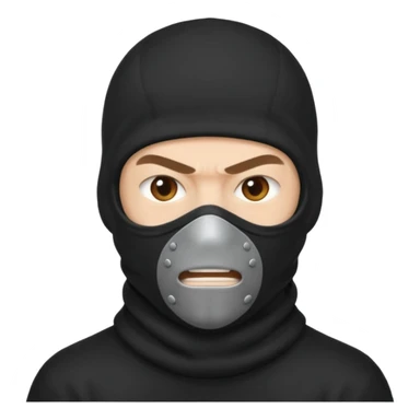 angry man in balaclava sticker