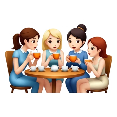 friends drinking tea and gossiping sticker