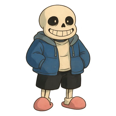 ghibli style Sans the skeleton from Undertale sticker