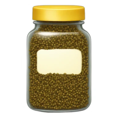 mustard seeds in a short jar sticker