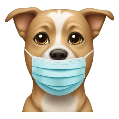 Dog with a beauty face mask sticker