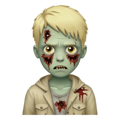 boy zombie with blonde hair sticker