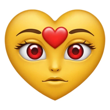 Cara amarilla con corazones en Los ojos y las megillas Rojas sticker