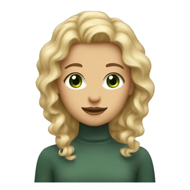 Girl with blonde wavy hair and green eyes and mole above lip sticker