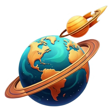 Vintage Planet comet streak motion sticker