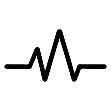modern minimal pulse icon, simple clean lines, suitable for app interface sticker