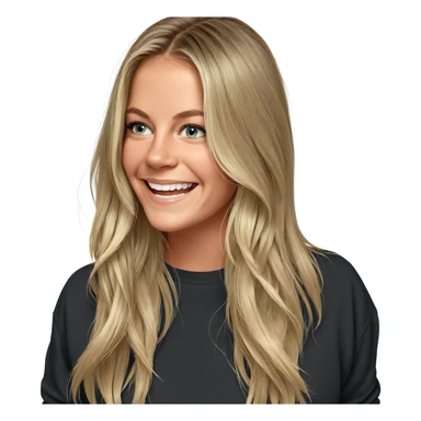 smiling blonde girl portrait sticker