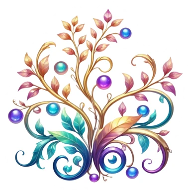 Epic divine sparkly glittery shiny legendary celestial vines flowery complex detailed iridescent gradients marbles aesthetic-scenery-Decorations sticker