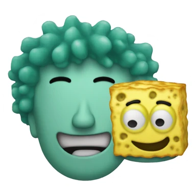 Bob esponja junto a calamardo sticker