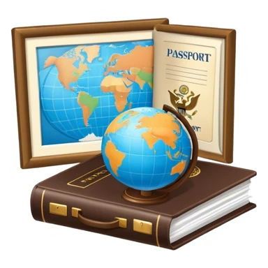 globe and passport sticker