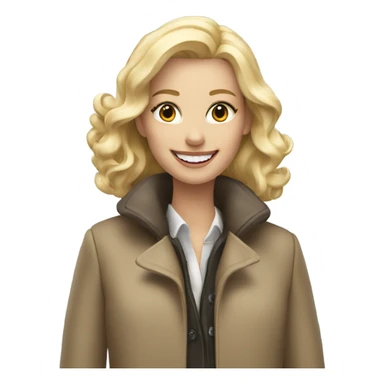 smiling blonde in stylish coat sticker