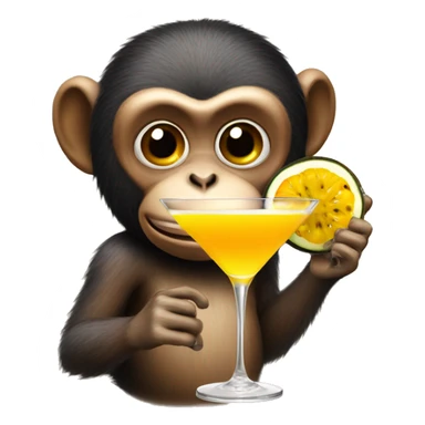 monkey with a passion fruit martini  sticker