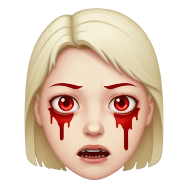 A pail white bloody character sticker